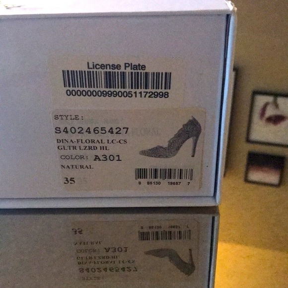 Alice + Olivia Dina-Floral Lizard-Print Cutout Pump - Picture 7 of 9